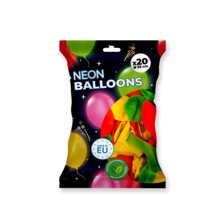 pack 20 ballons fluo