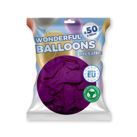 Pack 50 ballons violets