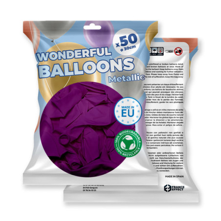 Pack 50 ballons violets