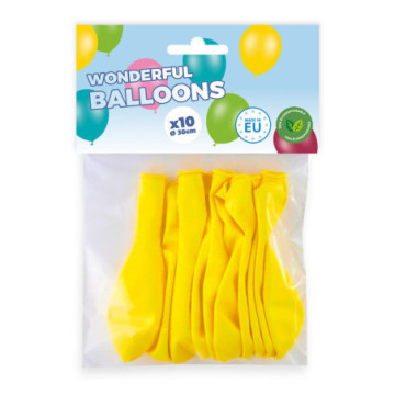 Pack 10 ballons jaune bio