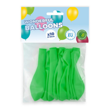 Pack 10 ballons vert bio