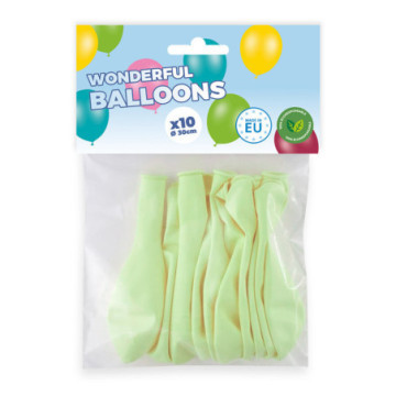 Pack 10 ballons vert pastel biodégradable