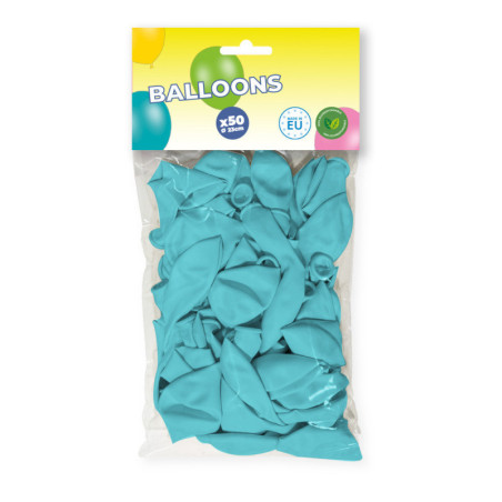 Pack de 50 ballons turquoise