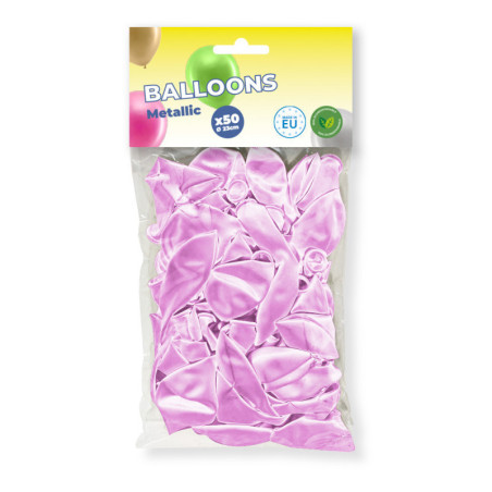 Pack de 50 ballons rose métal