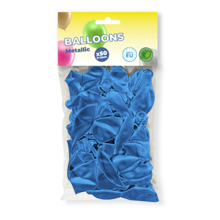 Pack de 50 ballons bleu métal