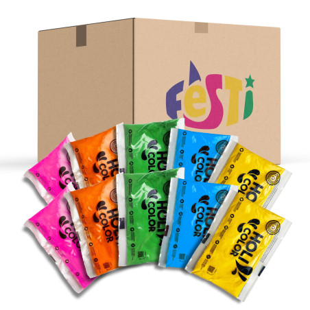 Poudre holi lot de 200 sachets multicolore