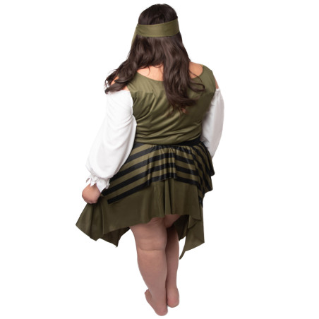 Déguisement pirate flibustière vert grande taille femme