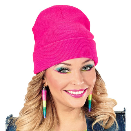 Bonnet confortable rose fluo