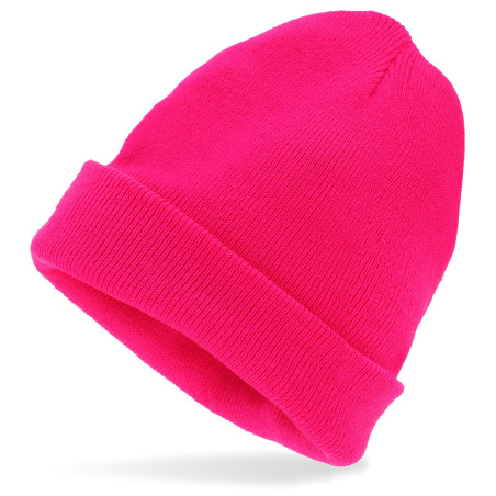 Bonnet confortable rose fluo