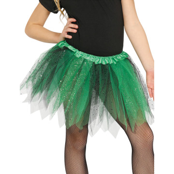 Tutu bicolore noir et vert à paillettes fille