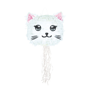 Piñata Chat Kawai blanc 38 cm