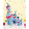 Piñata lama bleu 50 cm